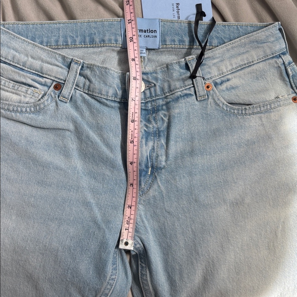NWT Reformation x Devon Lee Carlson Light Wash Boot Cut Kenny Jeans - Picture 7 of 7